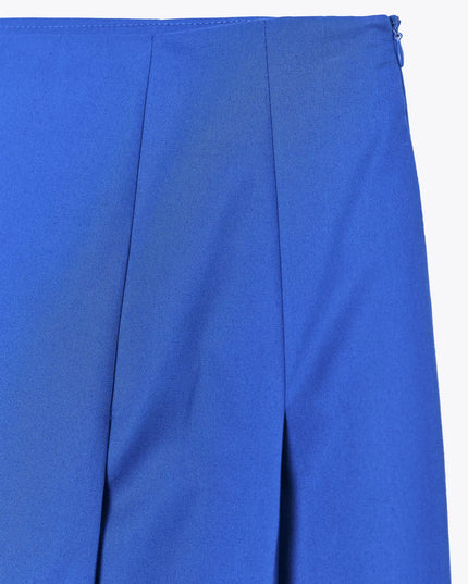 Saia Midi com pregas Azul