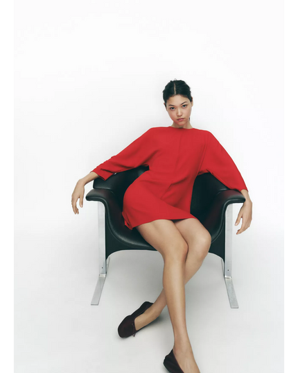 Vestido mini crepe