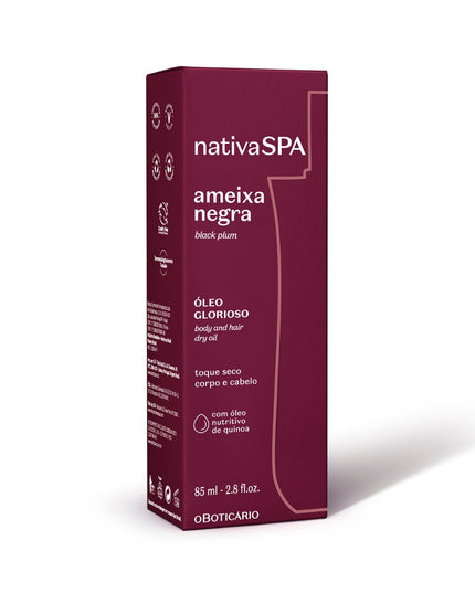Óleo Glorioso para Corpo e Cabelo Nativa SPA Ameixa Negra, 85ml
