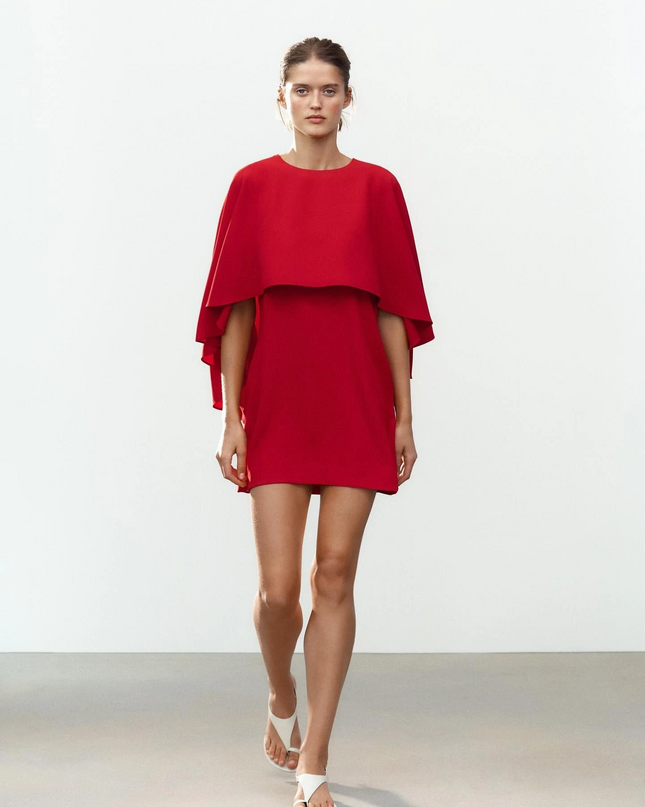 ZARA - SHORT DRESS WITH CAPE ZW COLLECTION