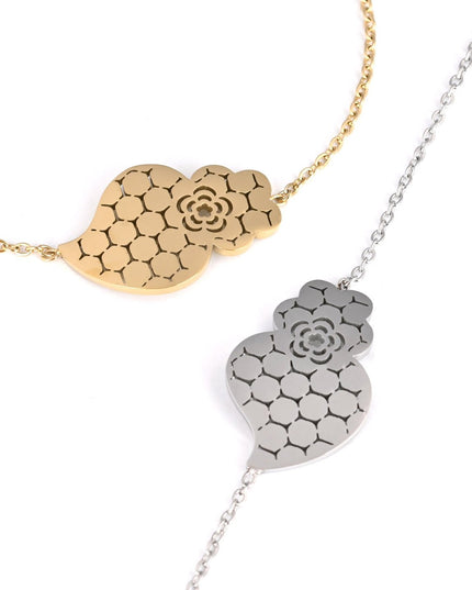 Steel Bracelet with Viana Heart and Textured Design (GB)