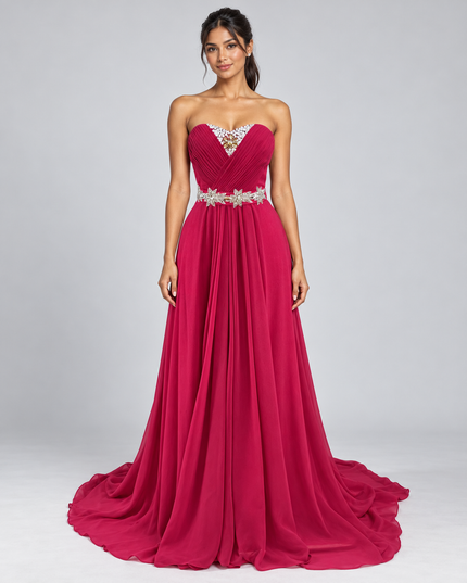 Vestido de gala com Strauss