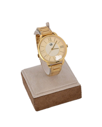 Gold analog watch | yellow dial GB