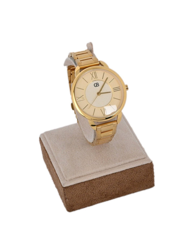 Gold analog watch | yellow dial GB