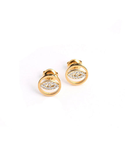 GB round steel eye earrings