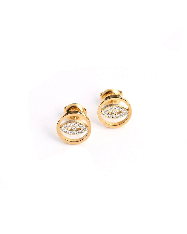 GB round steel eye earrings