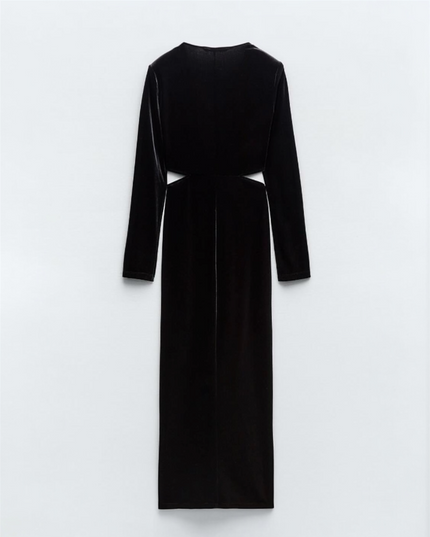 Vestido midi de veludo Zara