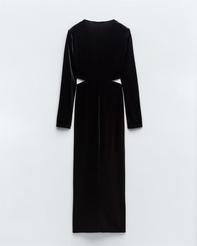 Vestido midi de veludo Zara
