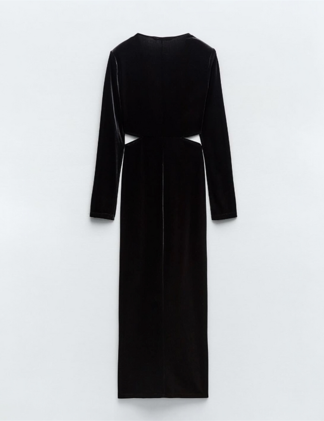 Vestido midi de veludo Zara