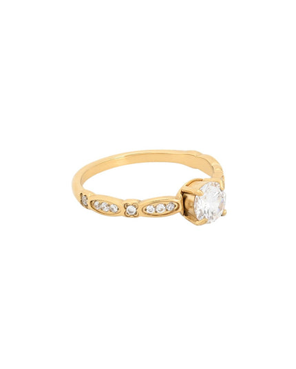 Delicate ring with cubic zirconia.