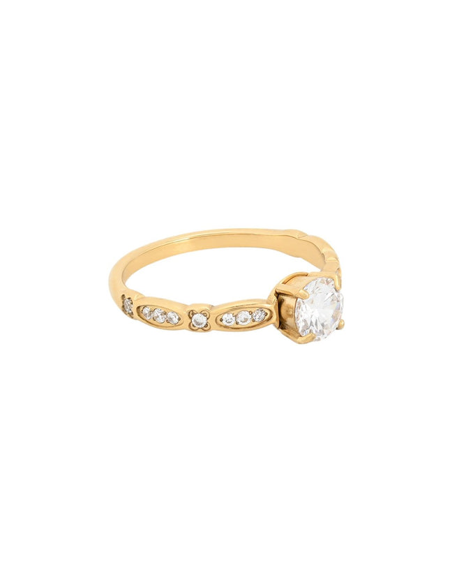 Delicate ring with cubic zirconia.