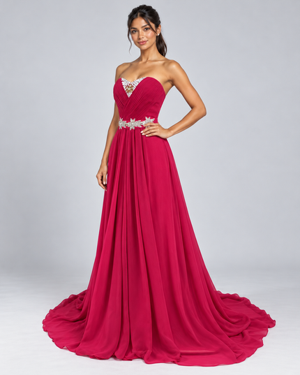 Vestido de gala com Strauss