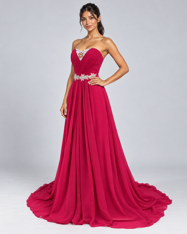 Vestido de gala com Strauss