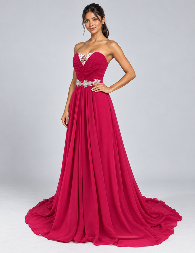 Vestido de gala com Strauss