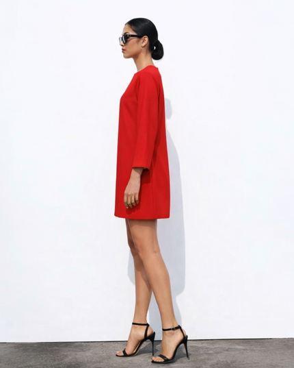 Vestido mini crepe