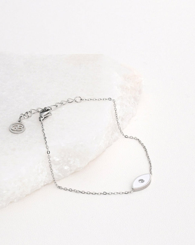 GB white eye steel bracelet