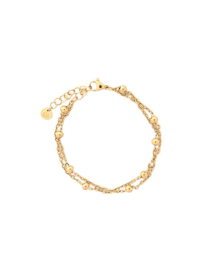 Double mesh steel bracelet with GB beads.