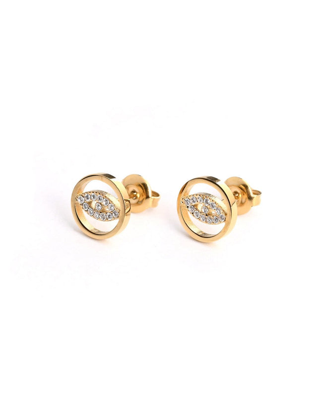 GB round steel eye earrings