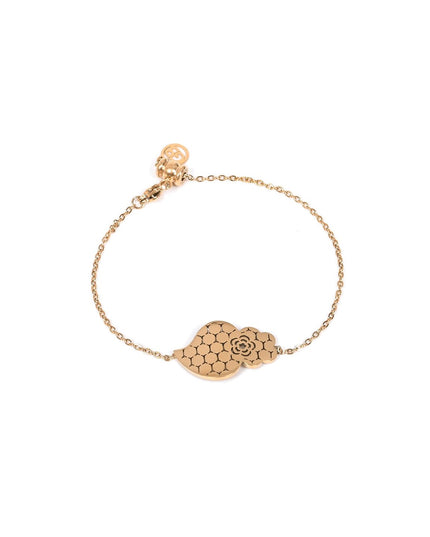 Steel Bracelet with Viana Heart and Textured Design (GB)