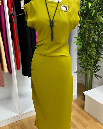 green strapless dress 