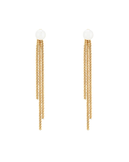 Long steel earrings with pearl GB
