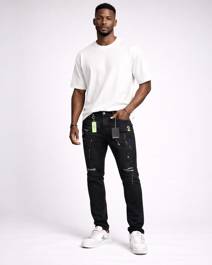 Men's Black Ripped Jeans