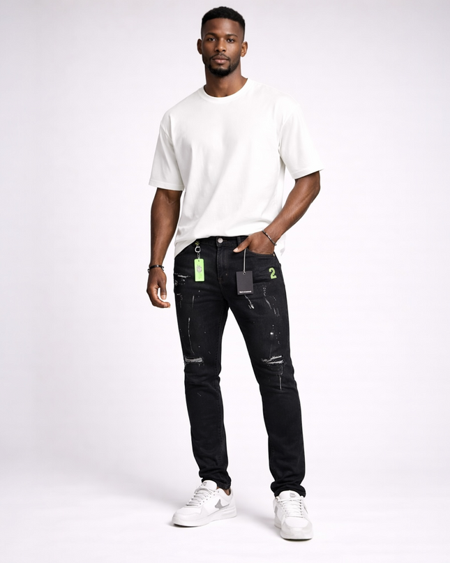 Men's Black Ripped Jeans