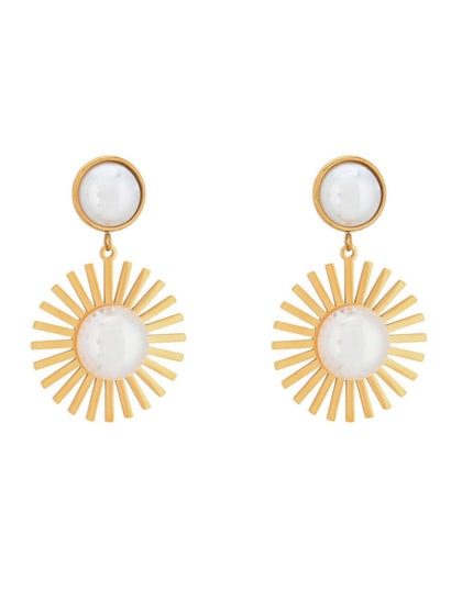 Irregular steel pearl earrings GB