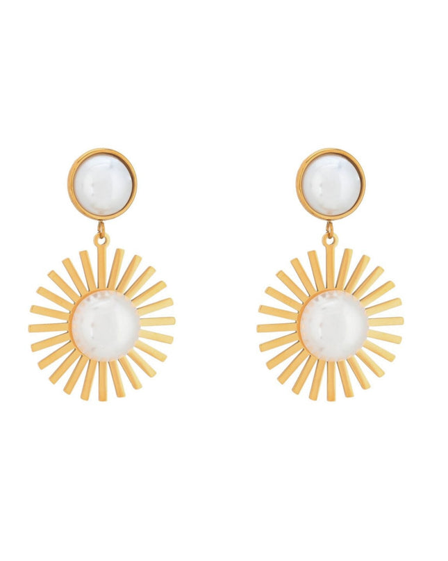 Irregular steel pearl earrings GB