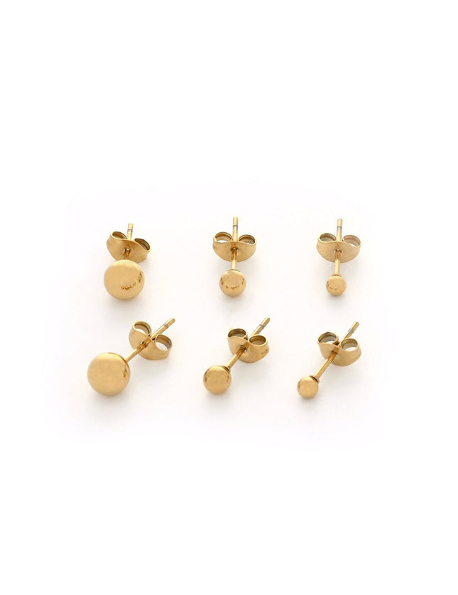 Set of 3 pairs of GB steel ball earrings