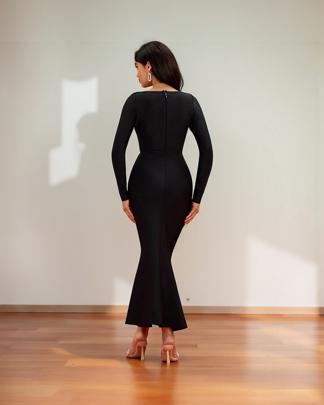 Isa midi dress - black