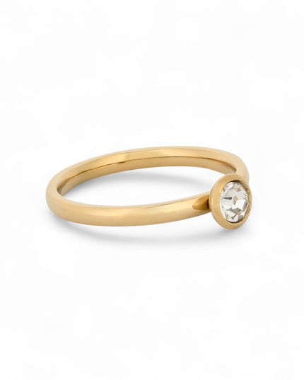 Basic GB solitaire steel ring