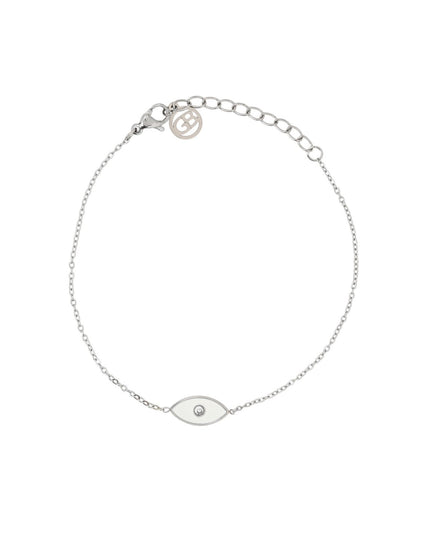 GB white eye steel bracelet