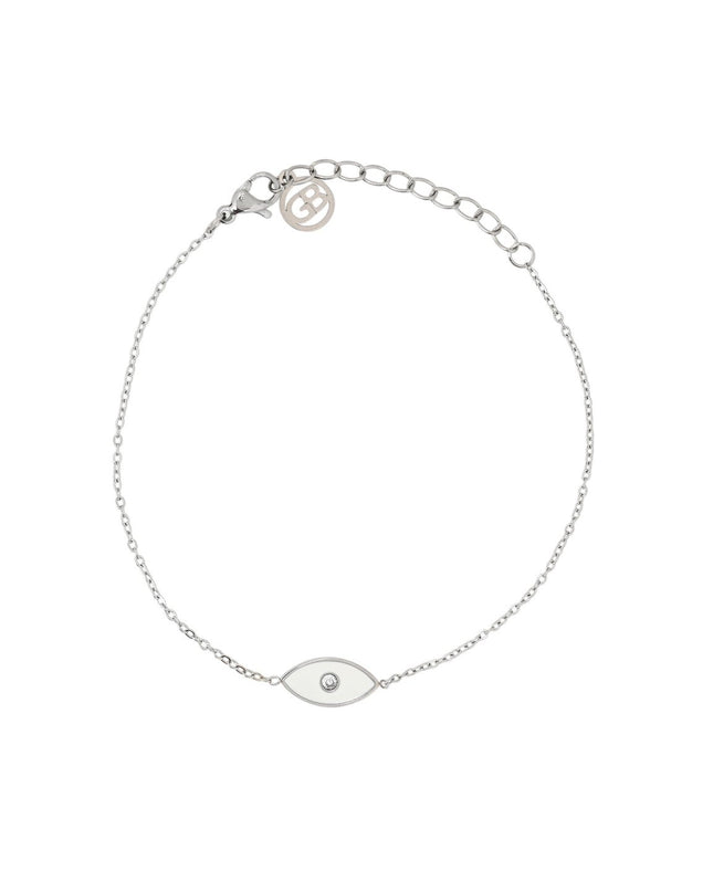 GB white eye steel bracelet