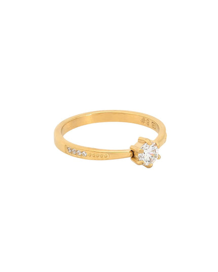 Delicate ring with cubic zirconia.
