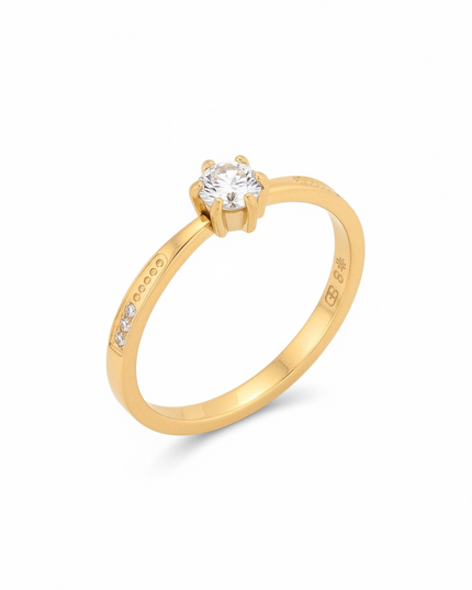 Delicate ring with cubic zirconia.