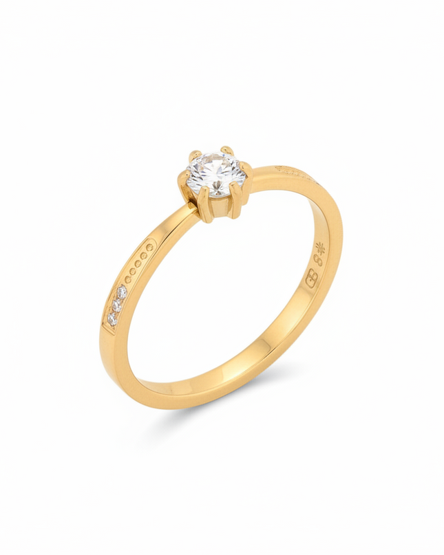Delicate ring with cubic zirconia.