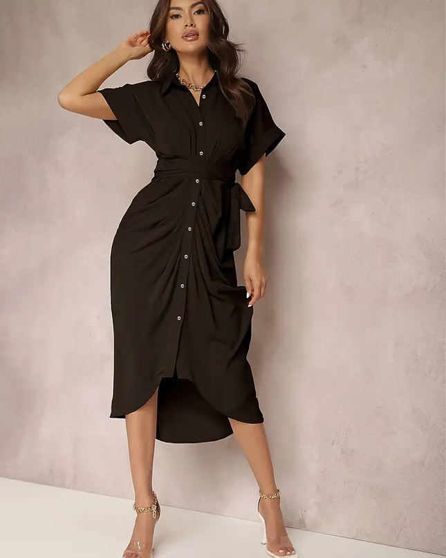 Vestido longo com gola