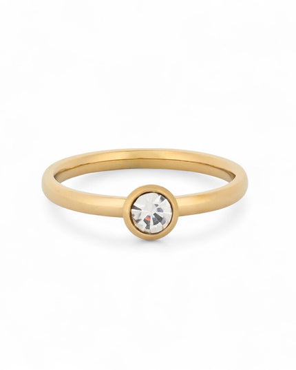 Basic GB solitaire steel ring