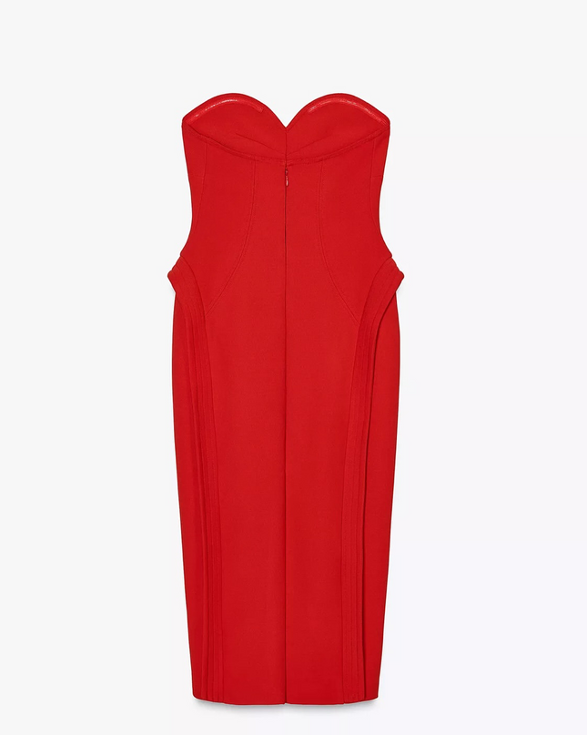 Zara - Midi Dress with Sweetheart Neckline