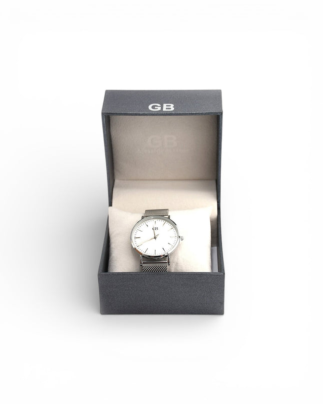 Silver analog watch