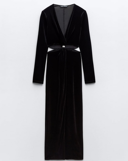 Vestido midi de veludo Zara
