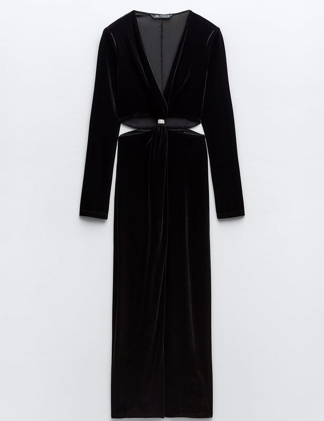 Vestido midi de veludo Zara