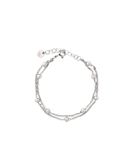 Double mesh steel bracelet with GB beads.
