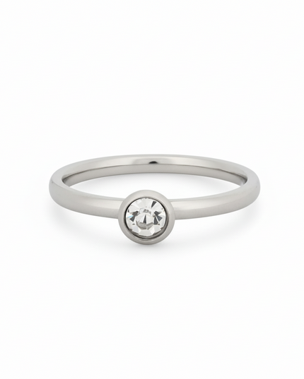 Basic GB solitaire steel ring