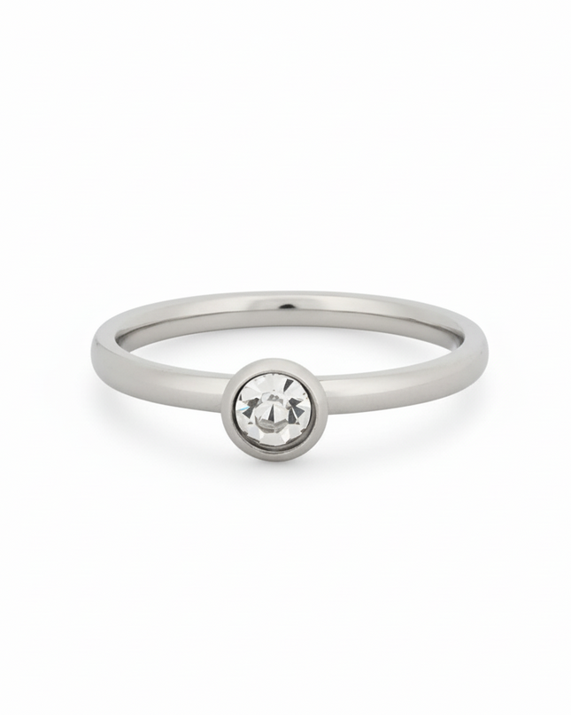 Basic GB solitaire steel ring