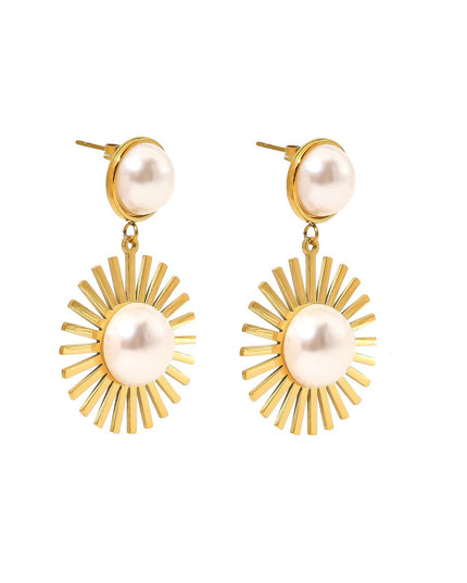 Irregular steel pearl earrings GB