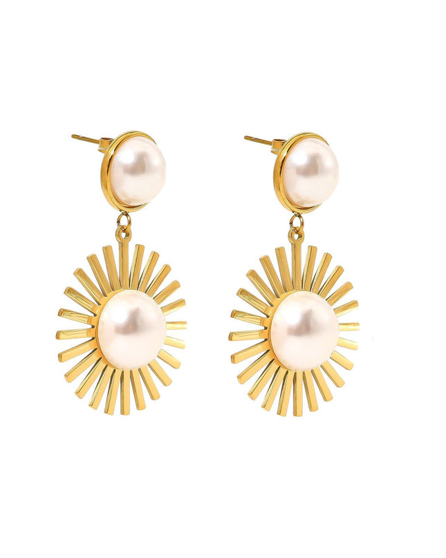 Irregular steel pearl earrings GB