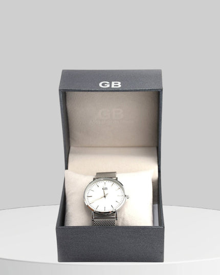 Silver analog watch