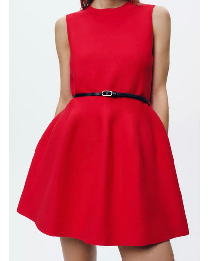 Vestido curto com cinto - Zara